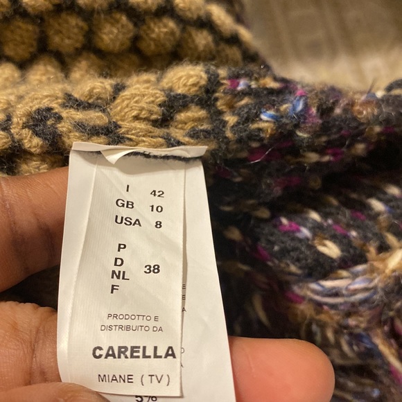 TONET BY CARELLA WOMEN CROCHET CARDIGAN SWEATER 90%WOOL SIZE 8 - Picture 12 of 16